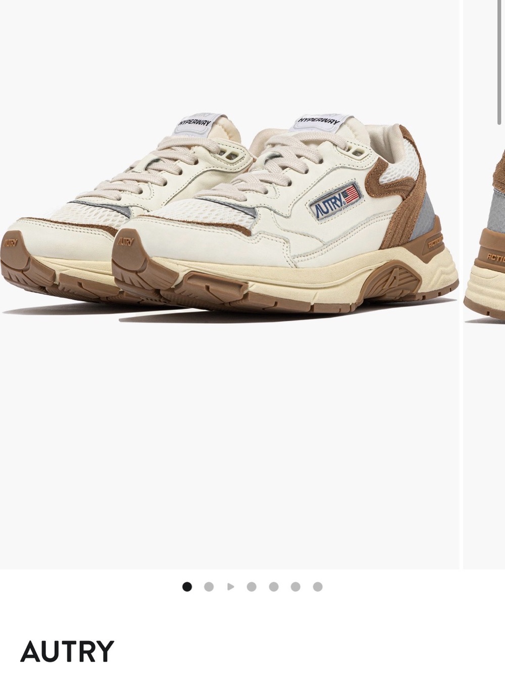 Autry Women’s Cream and Brown Retro Trainer Sneakers